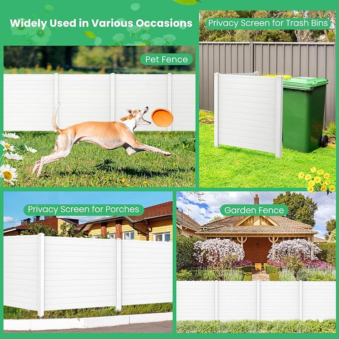 Decorative Fence Panels, 2 Pack, 48 x 48 in PVC, White