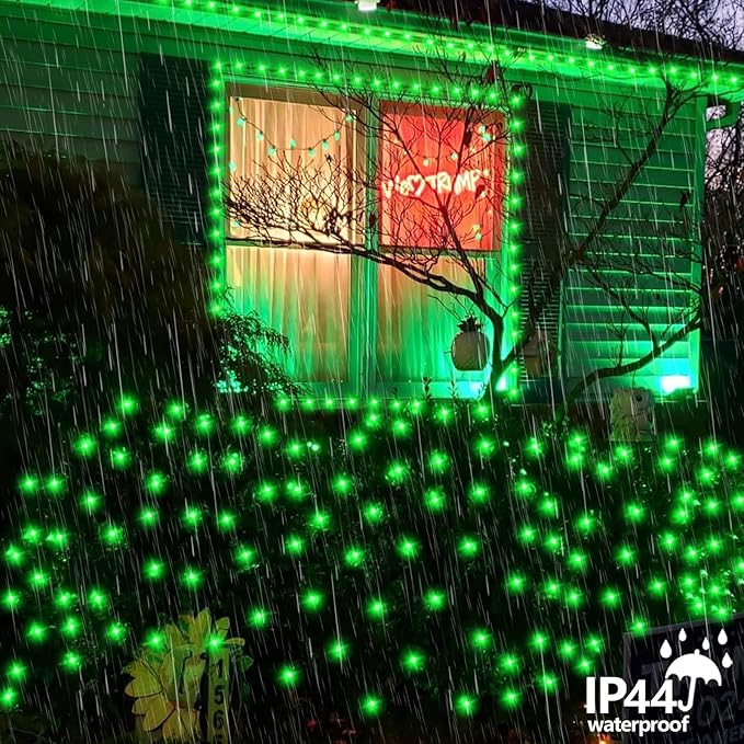 String Lights 165 ft 500 LED Green Outdoor Strand with 8 Modes