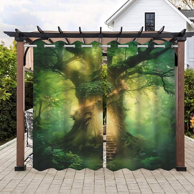 Fantasy Theme Waterproof Outdoor Curtains by Lirduipu