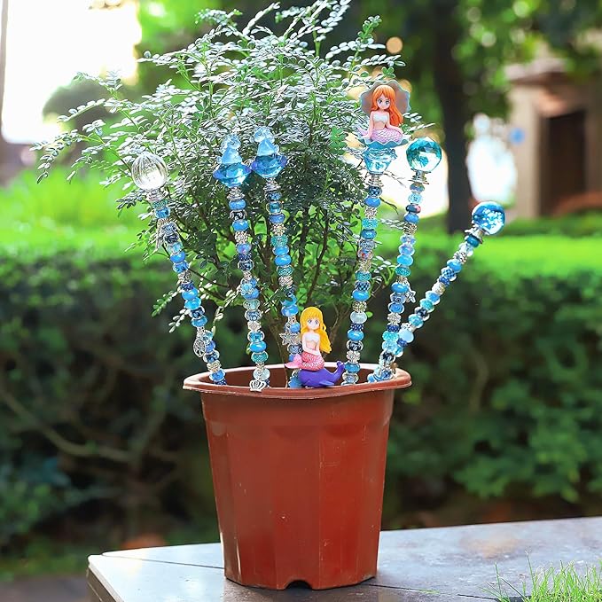 Decorative Garden Stakes, 158 Pieces DIY Fairy Wand Kit, Multicolor