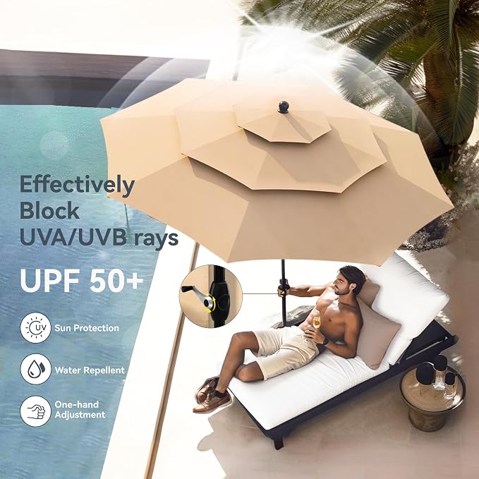 PHI VILLA 6 PCS Outdoor Dining Sets, All-Weather Square Patio Table and Chairs - Image 9