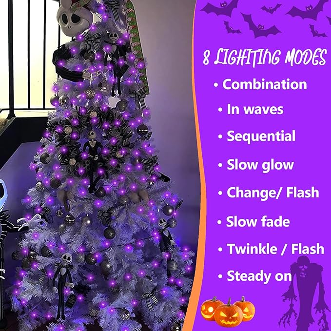 String Lights 165 ft, 500 LED, Purple, Waterproof for Outdoor Use