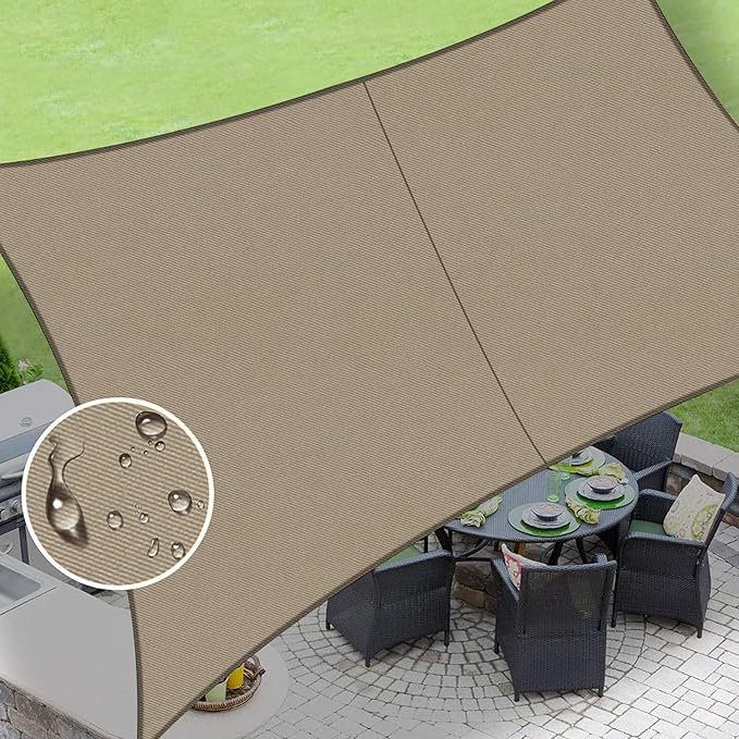 LOVE STORY Rectangle 8'x8' Waterproof Sun Shade Sail Canopy UV Block by LOVESTORY