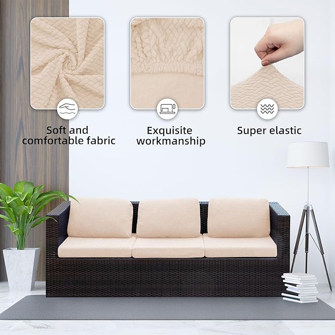 Sofa Covers, Stretch Outdoor Cushion Covers in 8-Piece Set