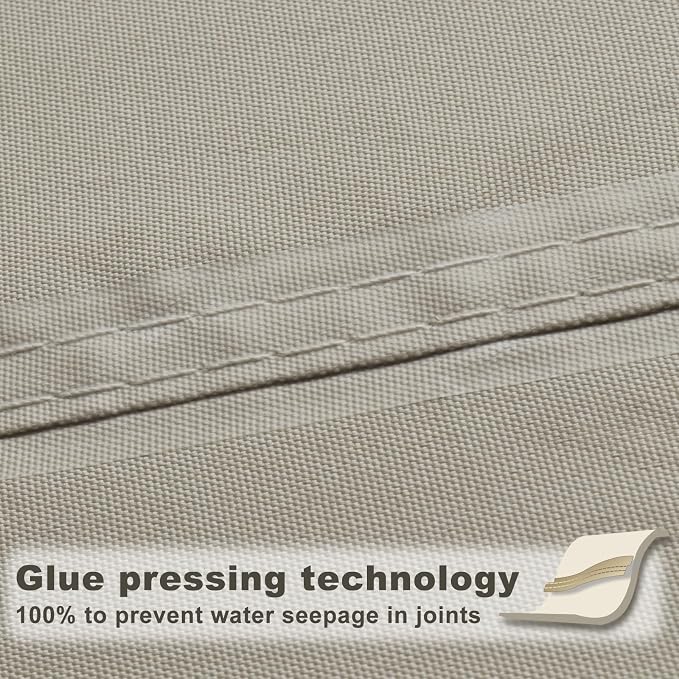 SUNNY GUARD Waterproof Sun Shade Sail 8'x10'x12.8' Taupe Right Triangle UV - Image 4