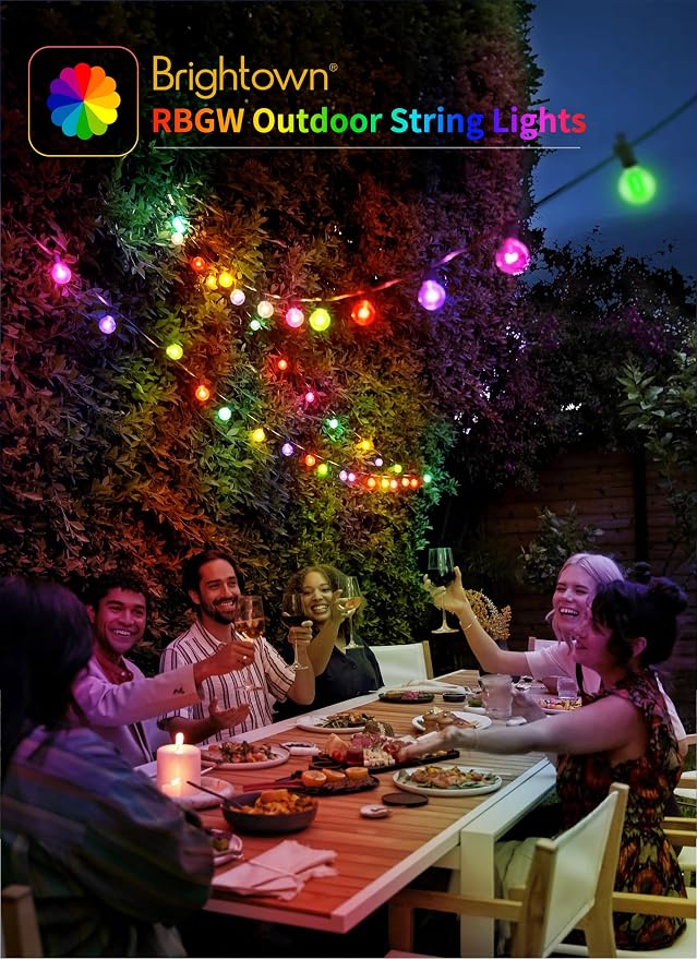 Brightown RGBW Outdoor String Lights, 29FT LED Patio Lights - Image 6