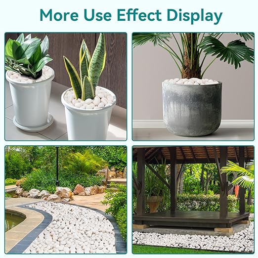 20 lbs White Rocks for Landscaping, 1-2 inch Decorative Rocks for Plants Indoor - Image 6