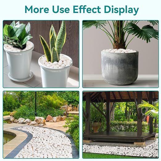15 lbs White Rocks for Landscaping, 1-2 inch Decorative Rocks for Plants Indoor - Image 6