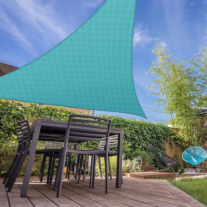 E&K Sunrise 10' x 10' x 10' Sun Shade Sail Triangle Canopy Shade Cover UV Block - Image 7