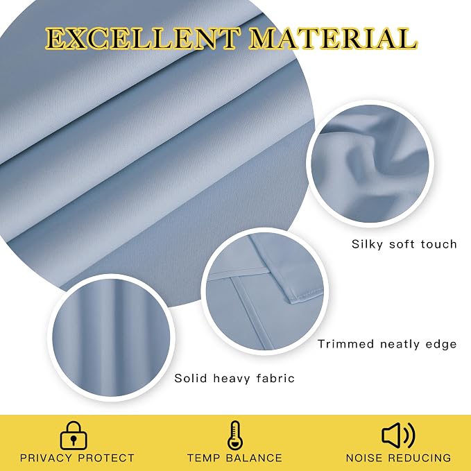NICETOWN Blackout Curtains 72 inches Long, Grommet Privacy Window Treatment - Image 2