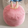 HIGOGOGO Round Stuffed Pouf Ottoman, Corduroy Poufs by HIGOGOGO