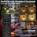 String Lights 50 FT Black Cord, Warm Yellow LED with Remote