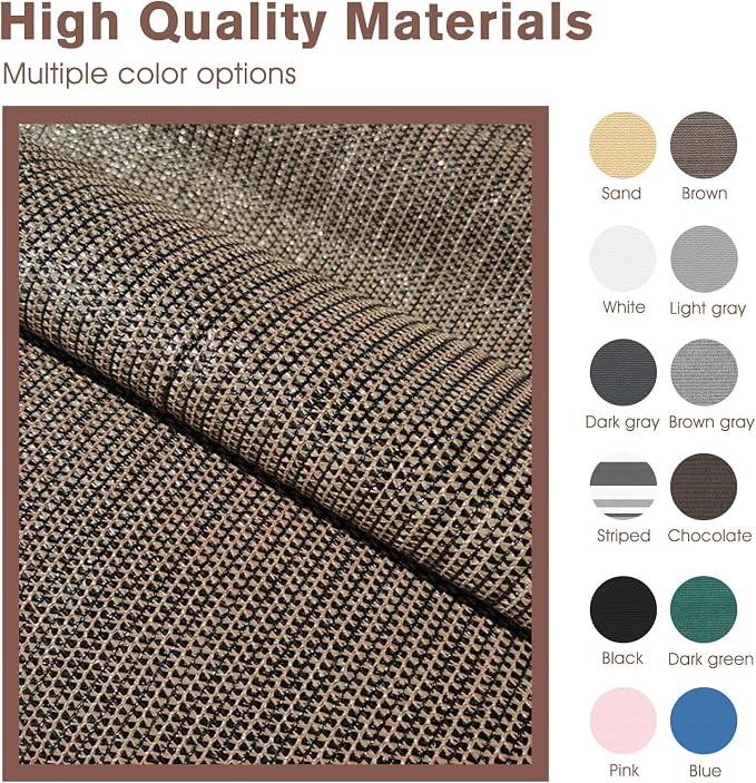 Sunny Guard Customized 3.3'x17' Brown Balcony Privacy Screen, 180 GSM - Image 5