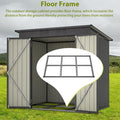 Storage Shed in Gray, 6x4 ft Galvanized Steel with Floor Frame