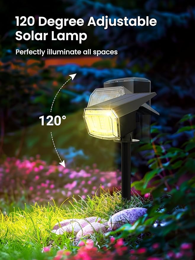 Color Changing Solar Spot Lights Outdoor, 9 Lighting Modes Colored Solar Lights - Image 5