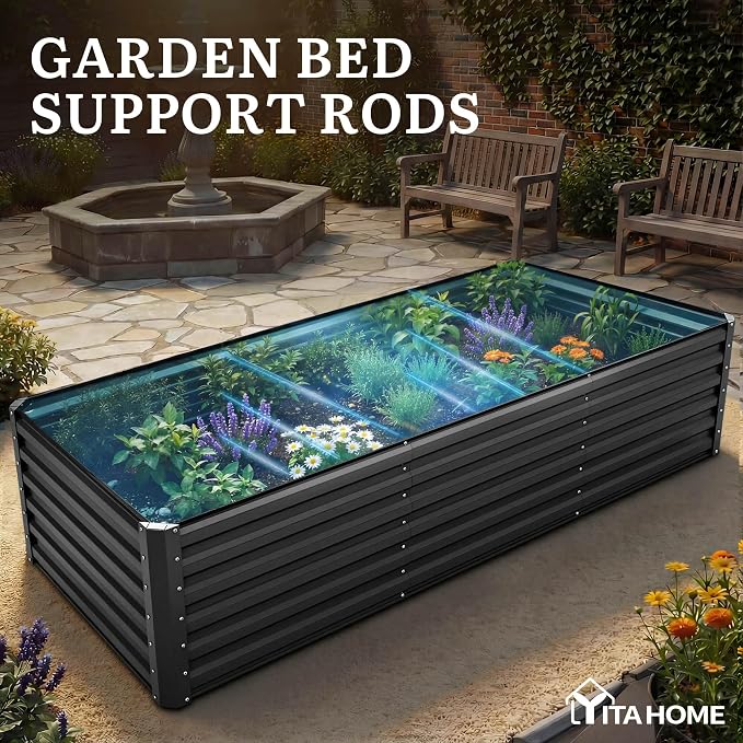 YITAHOME 8x4x2ft 2pcs Large Raised Garden Bed, Galvanized Metal Planter Box - Image 7