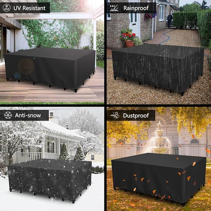 Patio Furniture Covers Outdoor Table Cover Waterproof Rectangular Patio Dining - Image 7
