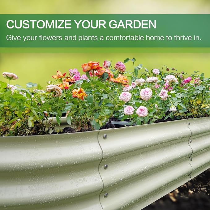 Gardmax 2 Pack Galvanized Raised Garden Bed, Lightweight Planter Boxes Outdoor - Image 2