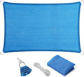 Eden's Decor Straight Flat-Edged Sun Shade Sail Rectangular 8' x 11' Blue by EdensDecorInc