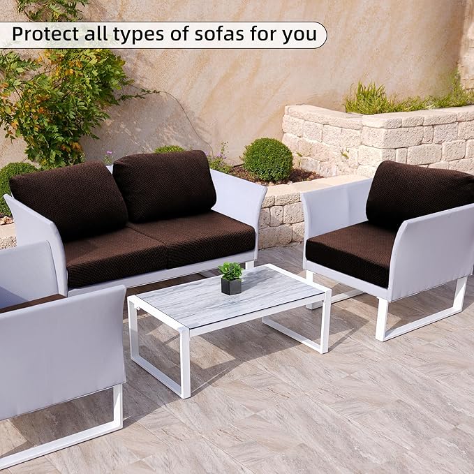 Sofa Covers for Patio Cushions, Stretch Polyester Spandex, Multi-Piece Set