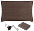 Eden's Decor Straight Flat-Edged Sun Shade Sail Rectangular 13' x 16' Brown by EdensDecorInc