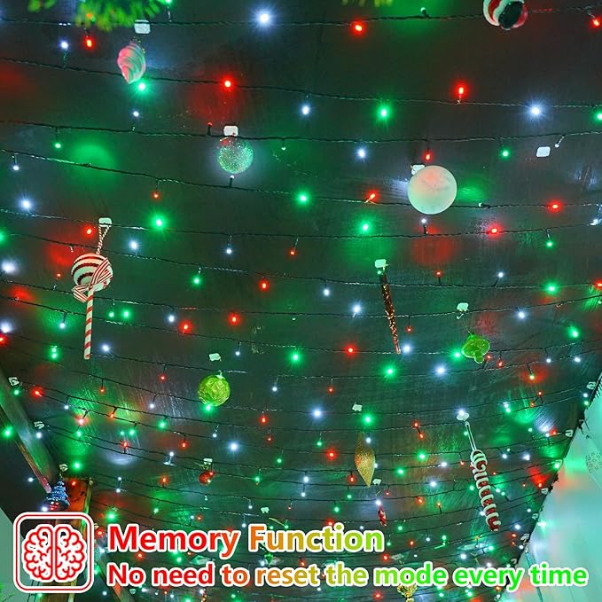 String Lights 165 ft with 500 LEDs, Red, Indoor and Outdoor Use