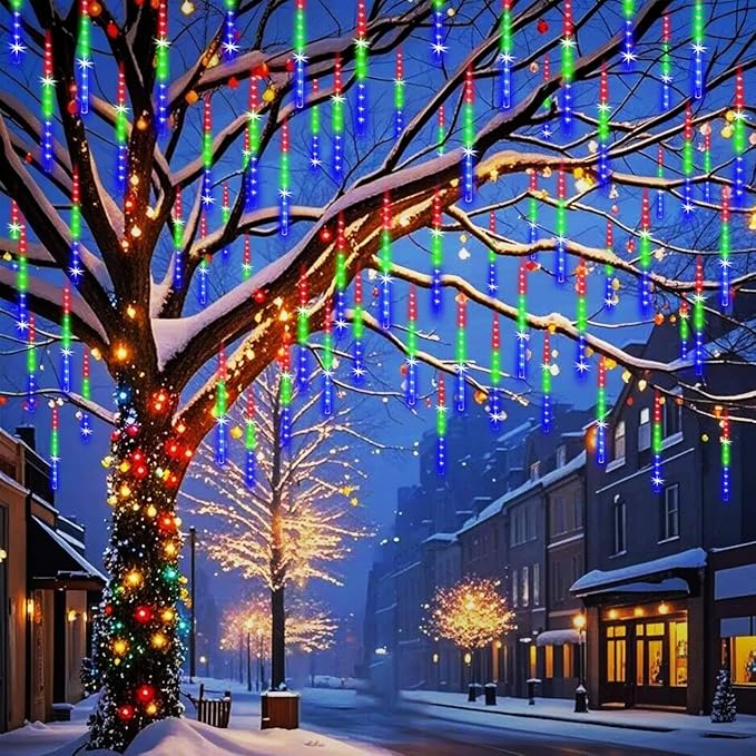 String Lights 32 Tubes 768 LEDs Multicolor Outdoor Icicle Lights