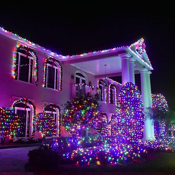 String Lights, 163 ft 500 LED Multicolor for Outdoor Christmas Decor
