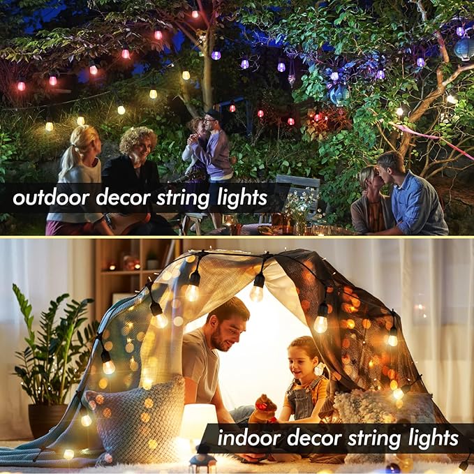 String Lights 24 FT Outdoor RGB Color Changing with Remote