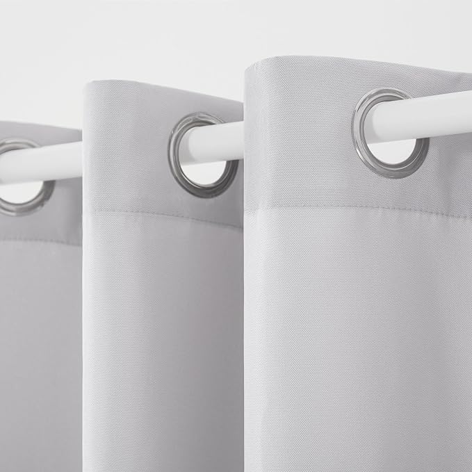 TOWN & COUNTRY BASICS Heavyweight Grommet Curtain, Cloud Grey | Light Filtering - Image 3
