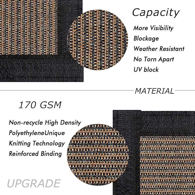 UPGRADE Privacy Fence Screen 6'x3' Brown Outdoor 90% Visibility Blockage 170 - Image 2