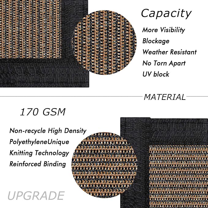 UPGRADE Privacy Fence Screen 6'x32' Brown Outdoor 90% Visibility Blockage 170 - Image 2
