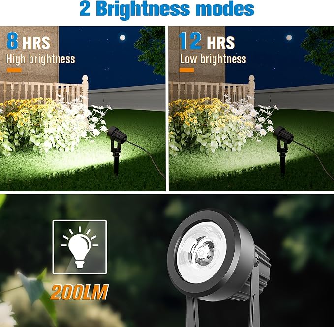 APONUO Solar Spot Lights Outdoor 4-in-1 Solar Landscape Lighting Dusk to Dawn - Image 4