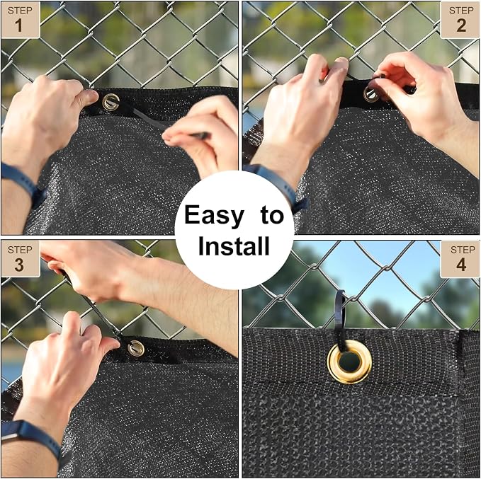 UPGRADE Privacy Fence Screen 4'x29' Dark Grey Outdoor 90% Visibility Blockage - Image 5