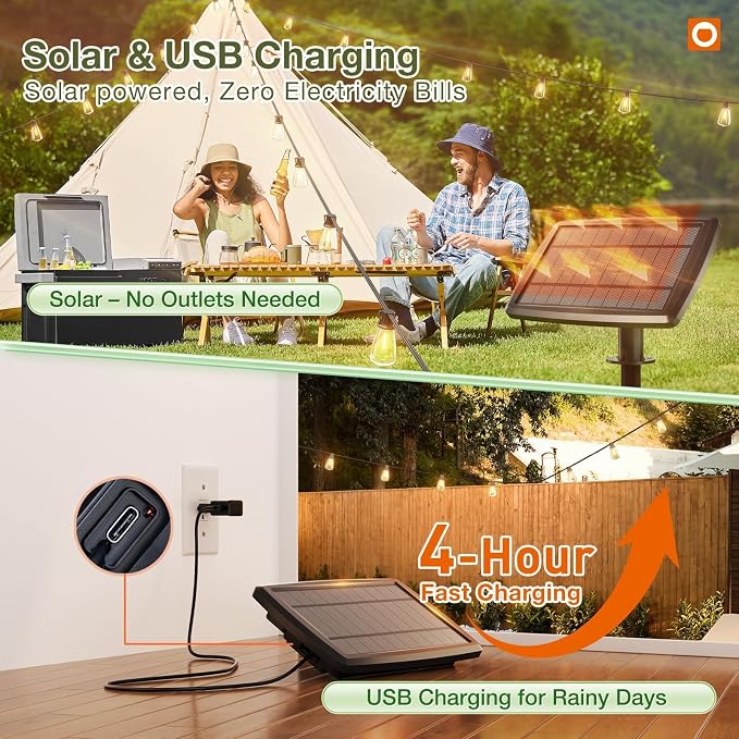 addlon 54 FT Solar String Lights Waterproof, Patio Lights Solar Powered - Image 4