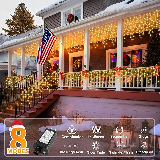 String Lights 400 LED 33ft Warm White Outdoor Christmas Decor