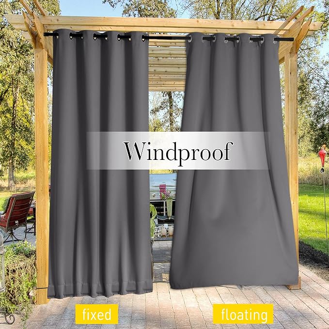 NICETOWN 2 Panels Outdoor Curtains - Image 4