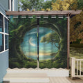 Outdoor Curtains, Waterproof Polyester Grommet Panels in Green, 2 Pack
