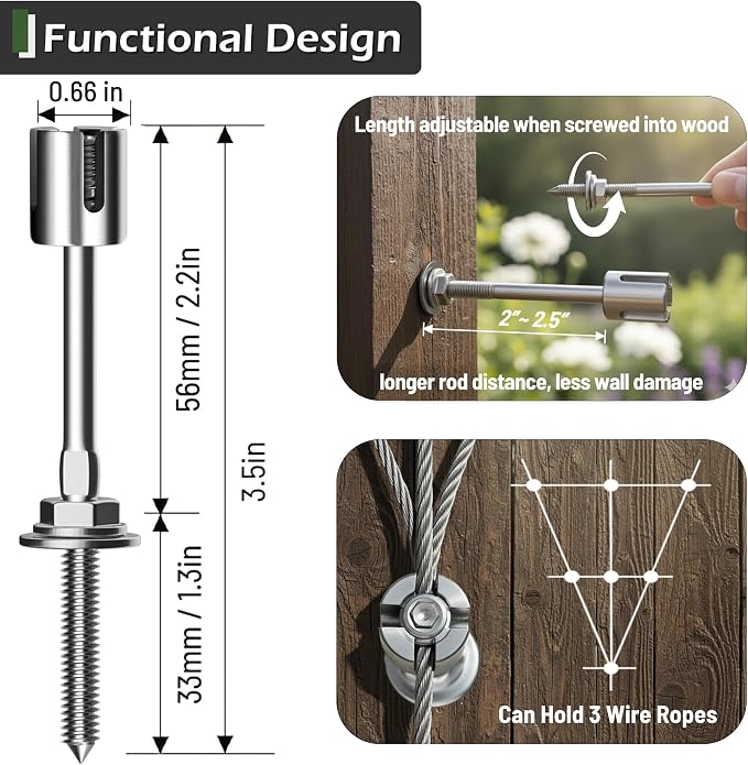 Wire Trellis for Climbing Plants Outdoor, 12-Set Wall Wire Trellis Kit - Image 5