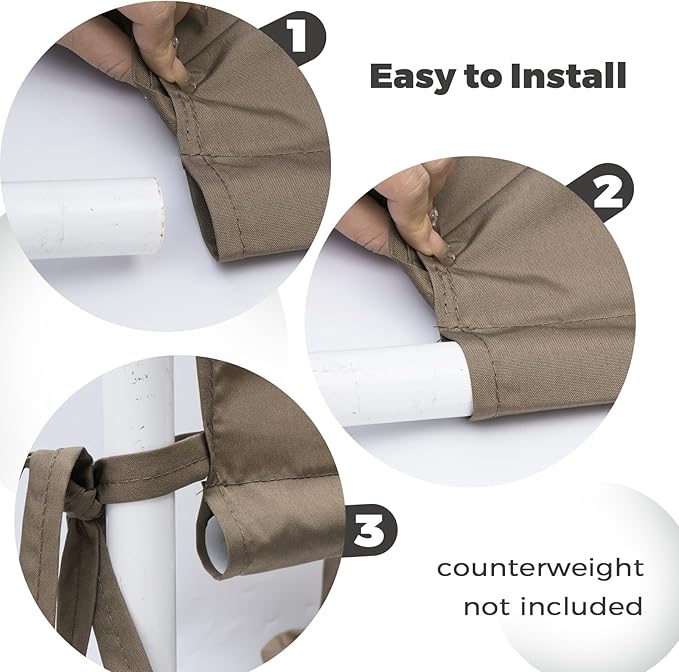 Canopy Replacement Top for Pergolas, 17 x 6.8 ft, Khaki Polyester