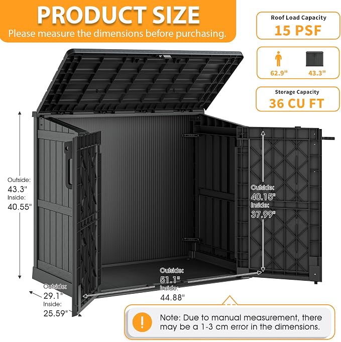 LHBcraft Outdoor Storage Cabinet 36 Cu Ft - Image 7