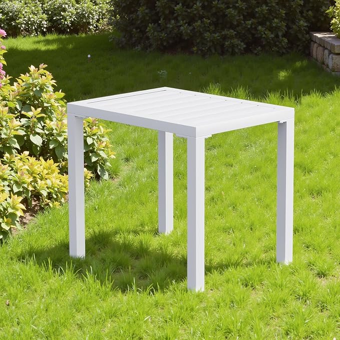 Crestlive Products Outdoor Side Table, Aluminum Rectangular Side/End Table - Image 2