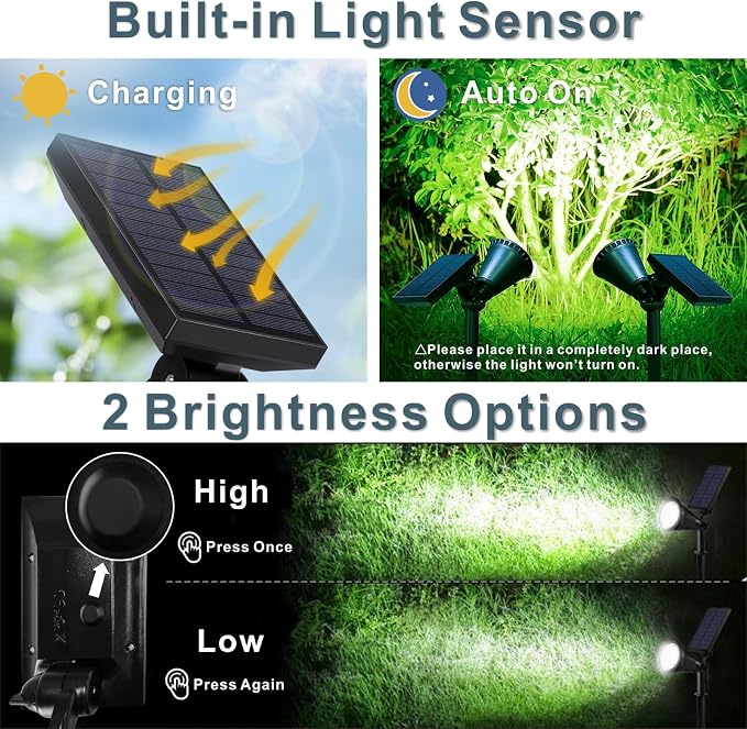 Solar Spotlights, Outdoor Ground Spot Light - Image 4