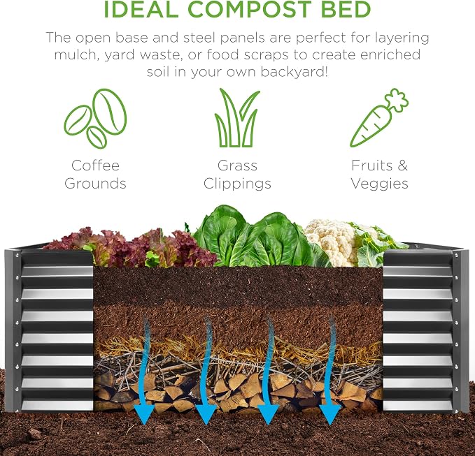 Best Choice Products 6x3x2ft Outdoor Metal Raised Garden Bed, Deep Root Box - Image 4