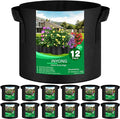 12-Pack 10 Gallon Thickened Non-Woven Grow Bags, Aeration Fabric Pots by JNYONG