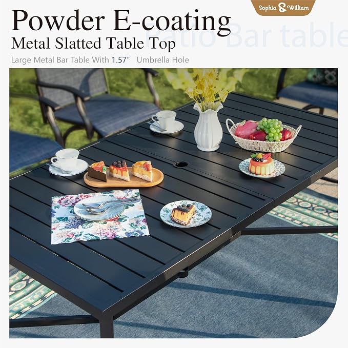Sophia & William Outdoor Bar Set, Patio Bar Table and Chairs Set, Bar Height - Image 5