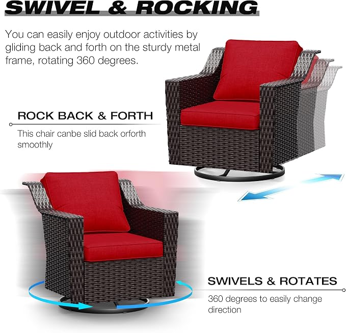 Joyside Wicker Patio Furniture Sets, 10 Pieces Upgraded Large Size Outdoor - Image 3