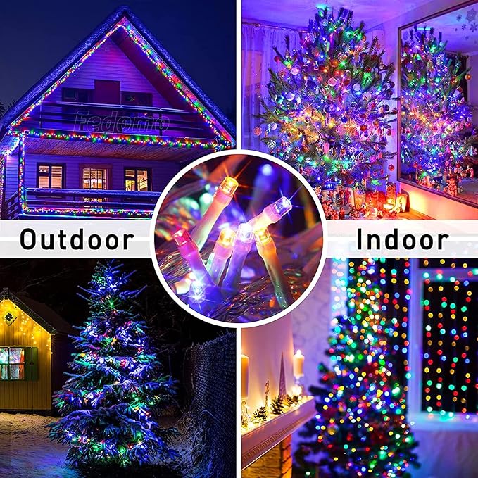 String Lights, 163 ft 500 LED Multicolor for Outdoor Christmas Decor