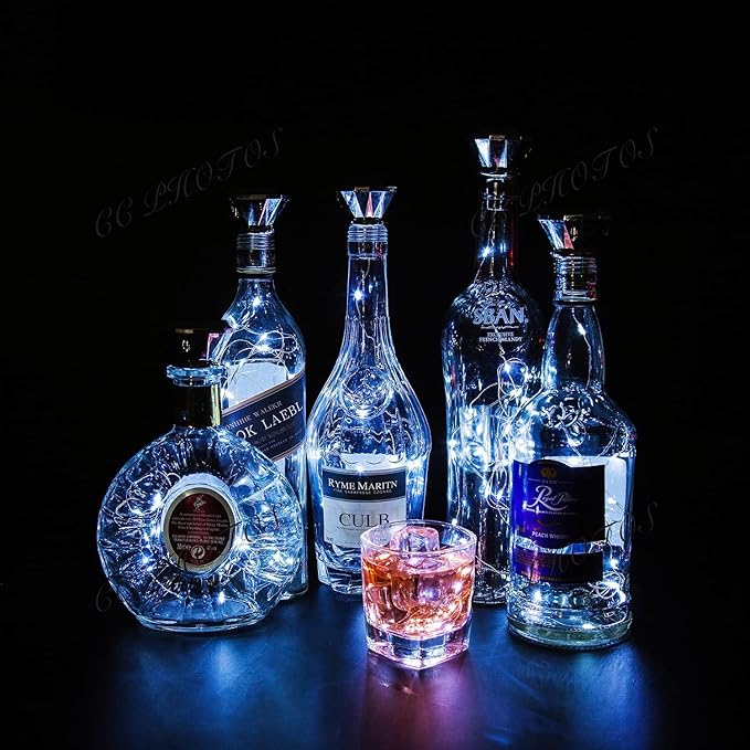 Solar String Lights for Wine Bottles, 20 Cool White Fairy Lights