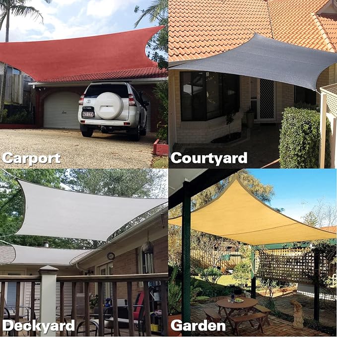 KANAGAWA 8'X12' Cream Custom Size Sun Shade Sail Rectangle UV Block Canopy Cover - Image 7
